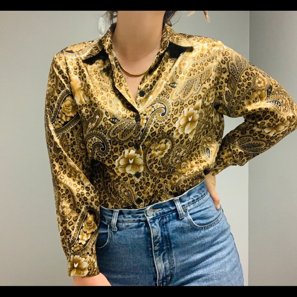 Retro Cheetah Floral Paisley Long Sleeve PS - Picture 11 of 11